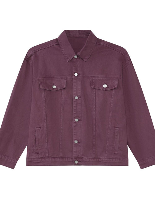 Load image into Gallery viewer, Men's Button Up Dropped Shoulder Denim Jacket
