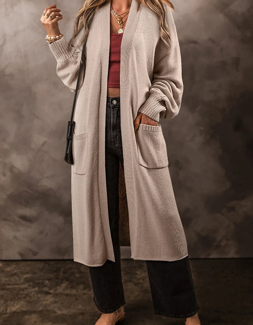 Load image into Gallery viewer, Pocketed Open Front Long Sleeve Cardigan
