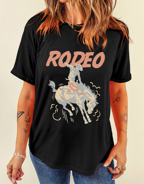 Load image into Gallery viewer, Graphic Round Neck Short Sleeve T-Shirt
