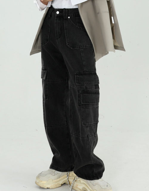 Load image into Gallery viewer, Baggy Jeans with Cargo Pockets
