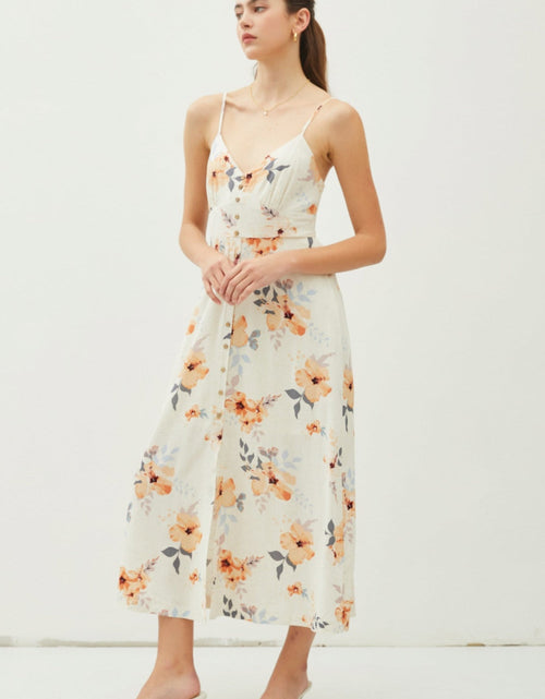 Load image into Gallery viewer, Be Cool Floral Button Down Cami Midi Dress
