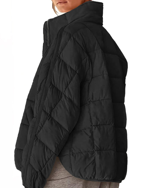 Load image into Gallery viewer, Pocketed Plaid Quilted Zip Up Winter Coat
