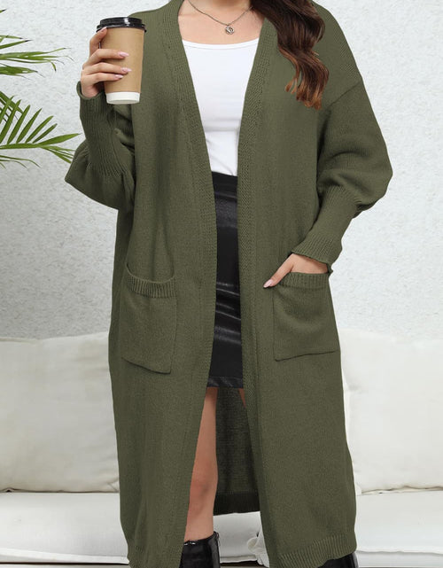 Load image into Gallery viewer, Open Front Dropped Shoulder Cardigan
