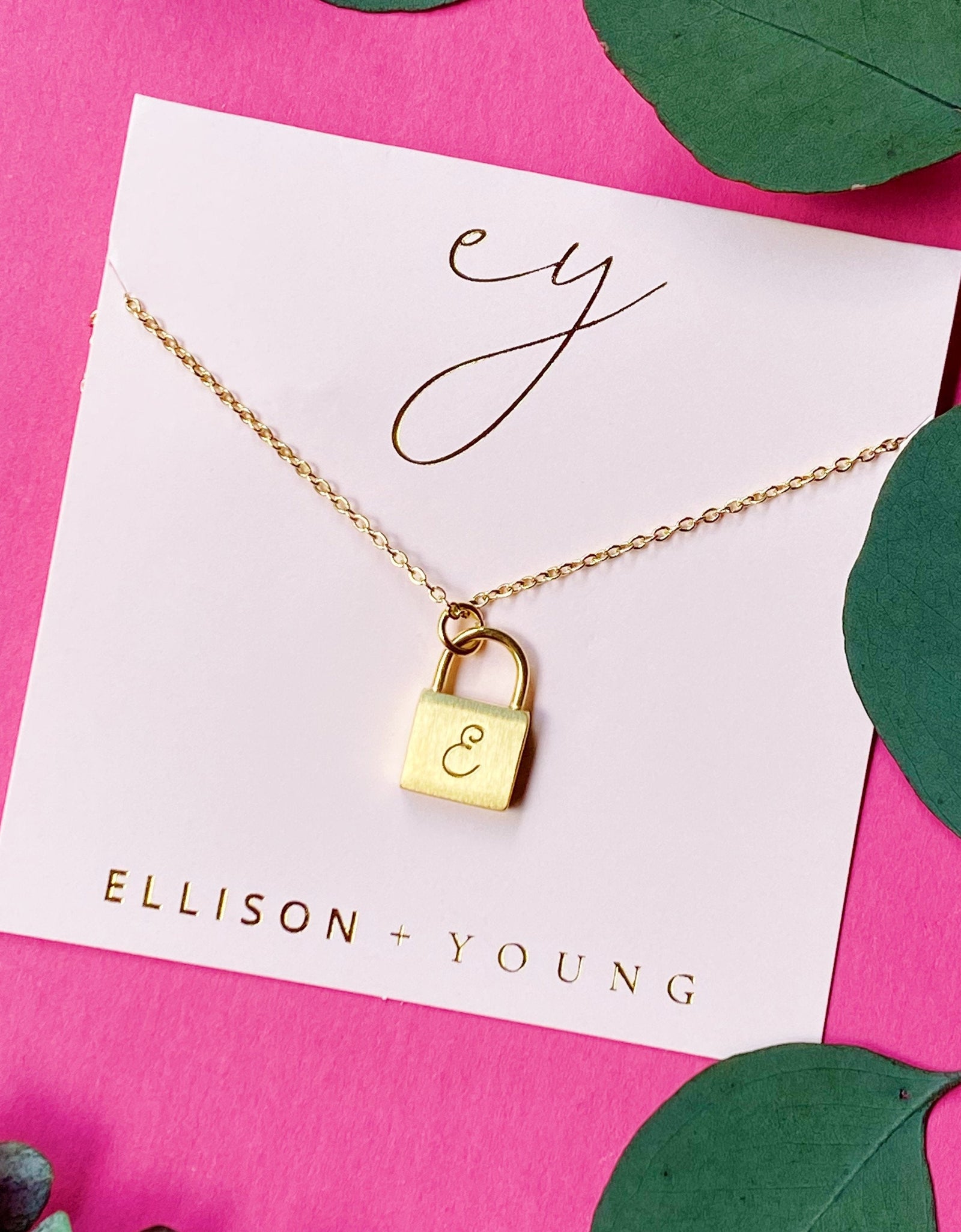 Scripted Notes Locket Initial Necklace by Ellisonyoung.com