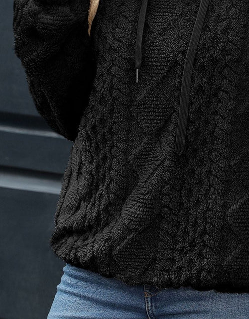 Load image into Gallery viewer, Drawstring Long Sleeve Plush Hoodie
