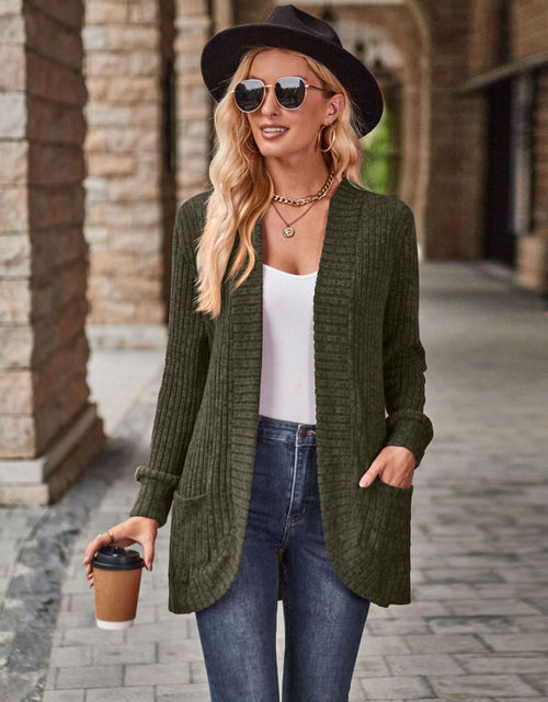Load image into Gallery viewer, Open Front Cardigan with Pockets
