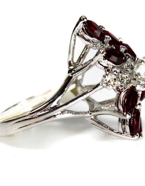 Load image into Gallery viewer, Vintage Jewelry Austrian Crystal Cocktail Ring 18k White Gold Electroplated by PVD Vintage Jewelry
