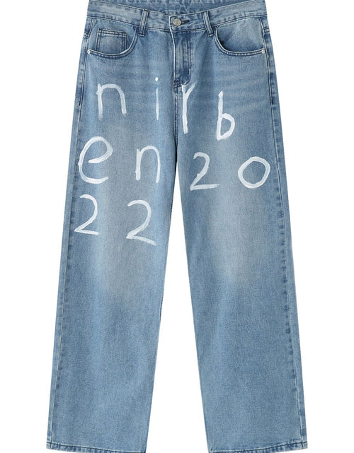 Load image into Gallery viewer, Men's Graffiti Wide Leg Jeans
