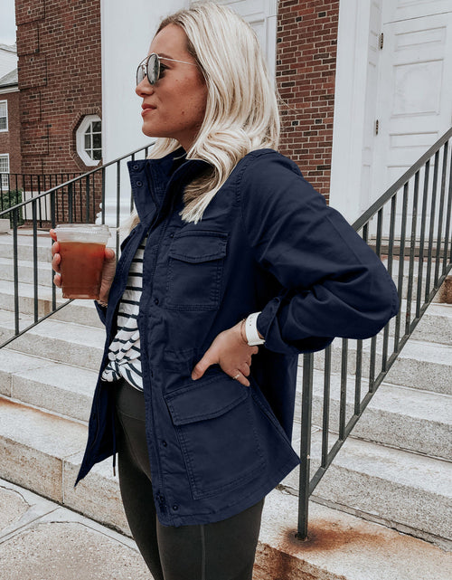 Load image into Gallery viewer, Pocketed Long Sleeve Zip Up Jacket
