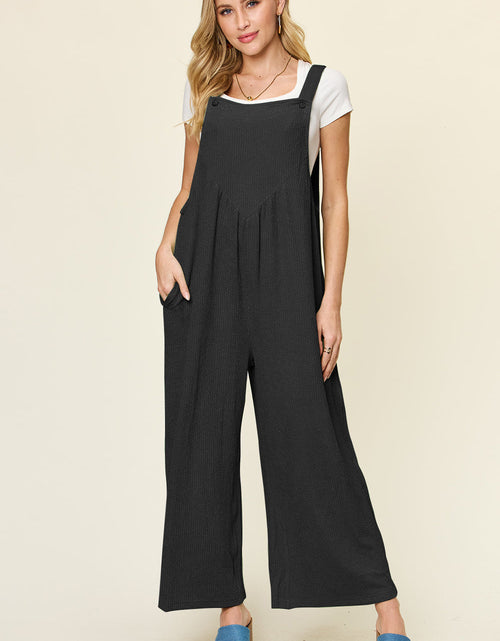 Load image into Gallery viewer, Double Take Full Size Texture Sleeveless Wide Leg Overall
