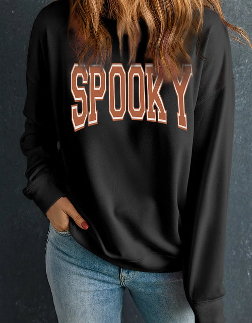 Load image into Gallery viewer, SPOOKY Round Neck Long Sleeve Sweatshirt
