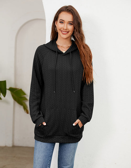 Load image into Gallery viewer, Raglan Sleeve Front Pocket Hoodie
