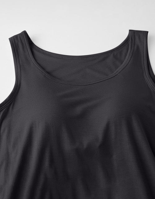 Load image into Gallery viewer, Round Neck Wide Strap Mini Tank Dress with Bra
