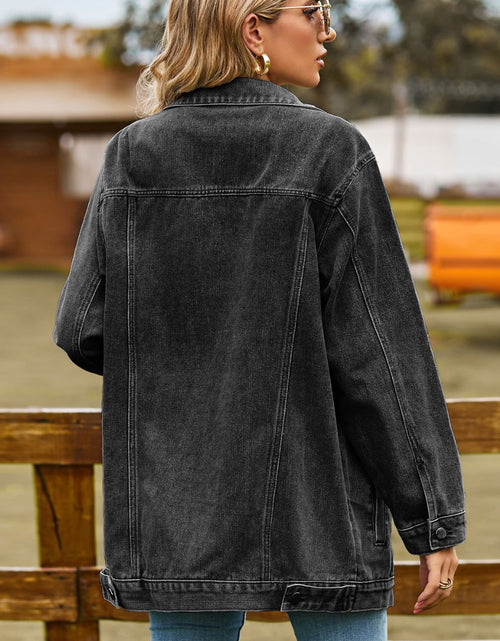Load image into Gallery viewer, Buttoned Collared Neck Denim Jacket with Pockets
