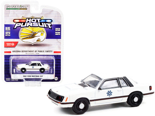 Load image into Gallery viewer, 1982 Ford Mustang SSP White "Arizona Department of Public Safety" "Hot Pursuit" Series 39 1/64 Diecast Model Car by Greenlight
