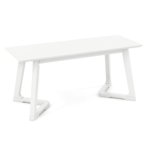 Load image into Gallery viewer, 42 Inch Modern Entryway Bench Long Dining Bench with Rubber Wood Legs-White
