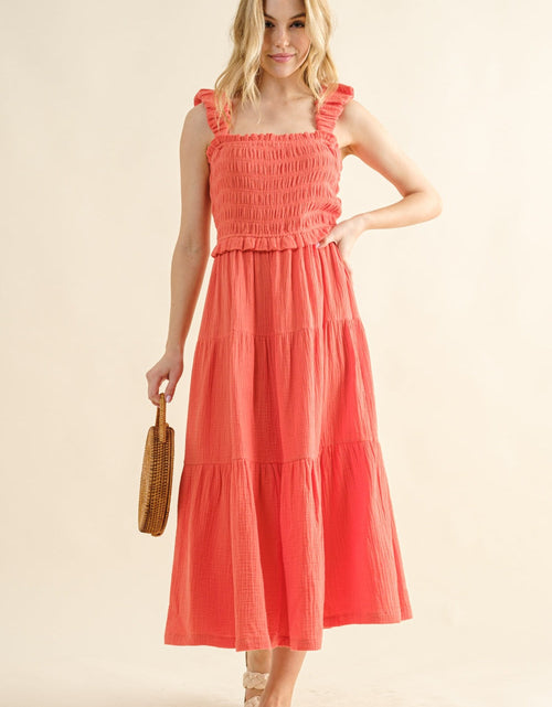 Load image into Gallery viewer, And The Why Smocked Ruffled Tiered Dress
