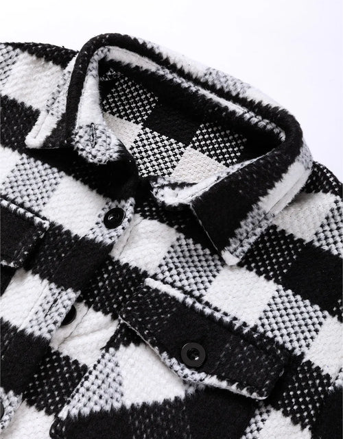 Load image into Gallery viewer, Plaid Button Up Long Sleeve Jacket
