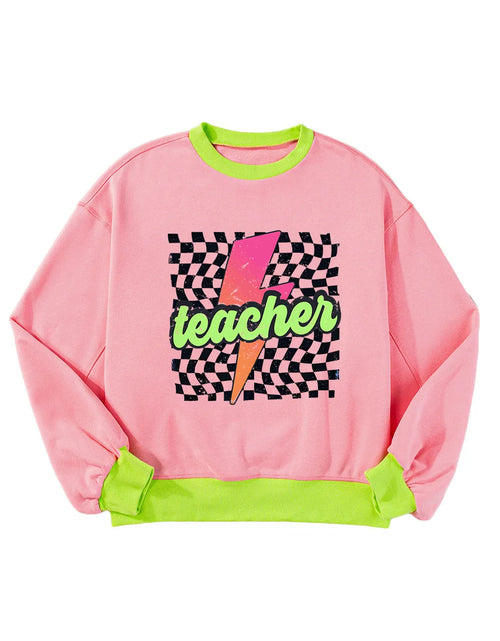 Load image into Gallery viewer, Graphic Round Neck Long Sleeve Sweatshirt
