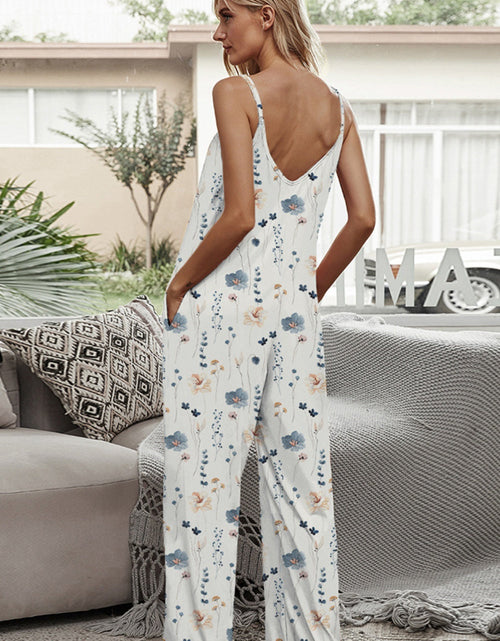 Load image into Gallery viewer, Shiny Printed Spaghetti Strap Jumpsuit
