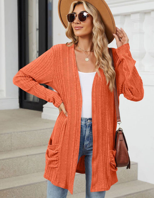 Load image into Gallery viewer, Pocketed Open Front Long Sleeve Cardigan

