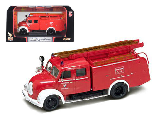 Load image into Gallery viewer, 1961 Magirus Deutz Mercur TLF-16 Red/White 1/43 Diecast Model Car by Road Signature
