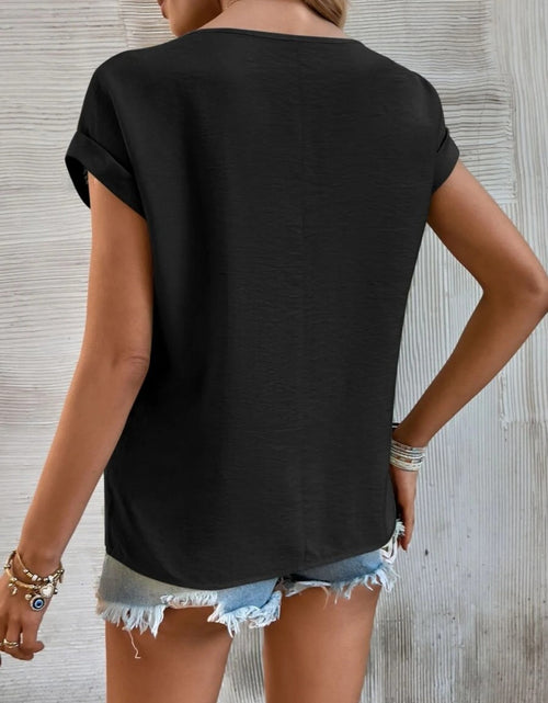 Load image into Gallery viewer, Cutout Round Neck Short Sleeve Top
