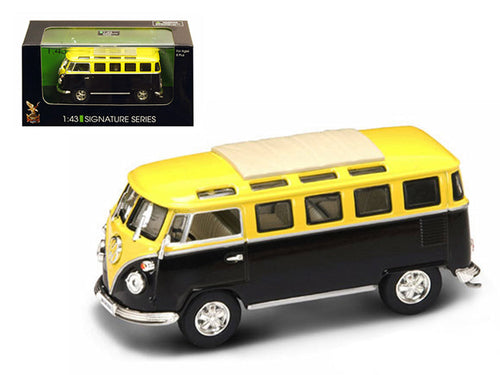 Load image into Gallery viewer, 1962 Volkswagen Microbus Van Bus Yellow/Black 1/43 Diecast Car by Road Signature
