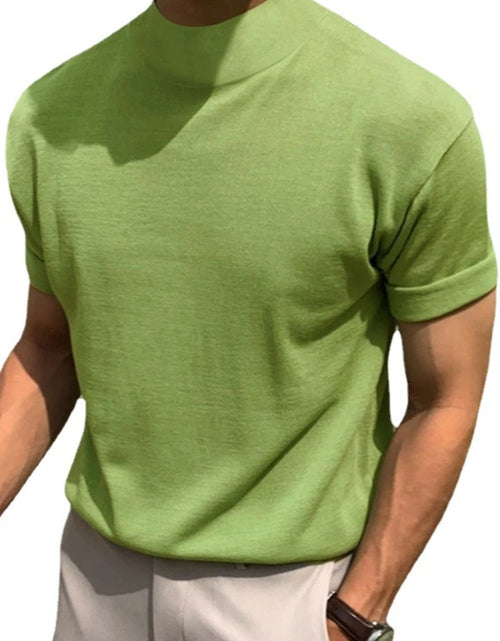 Load image into Gallery viewer, Men's Full Size Mock Neck Short Sleeve T-Shirt Plus Size

