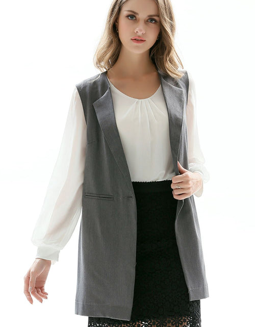 Load image into Gallery viewer, One-Button Sleeveless Longline Blazer
