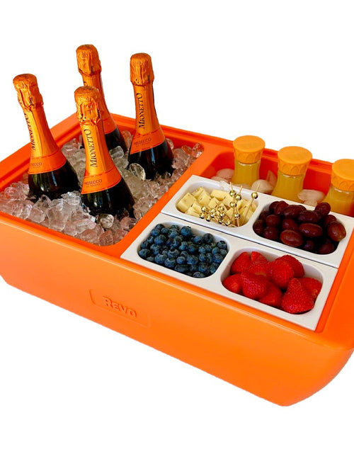 Load image into Gallery viewer, REVO Dubler Cooler | Orange Burst | Insulated Party Cooler by REVO COOLERS, LLC
