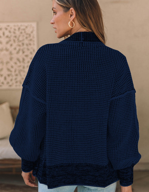 Load image into Gallery viewer, Waffle-knit Pocketed Open Front Cardigan
