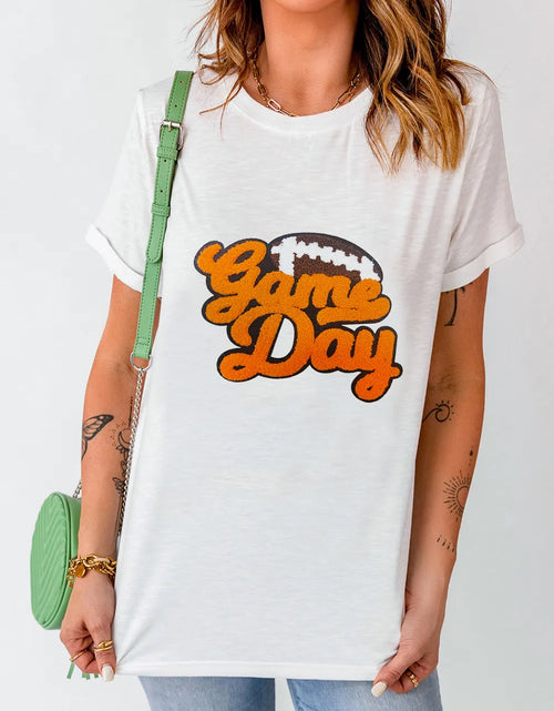 Load image into Gallery viewer, GAME DAY Round Neck Short Sleeve T-Shirt
