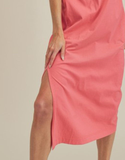 Load image into Gallery viewer, Aemi + Co Side Slit Round Neck Sleeveless Midi Dress
