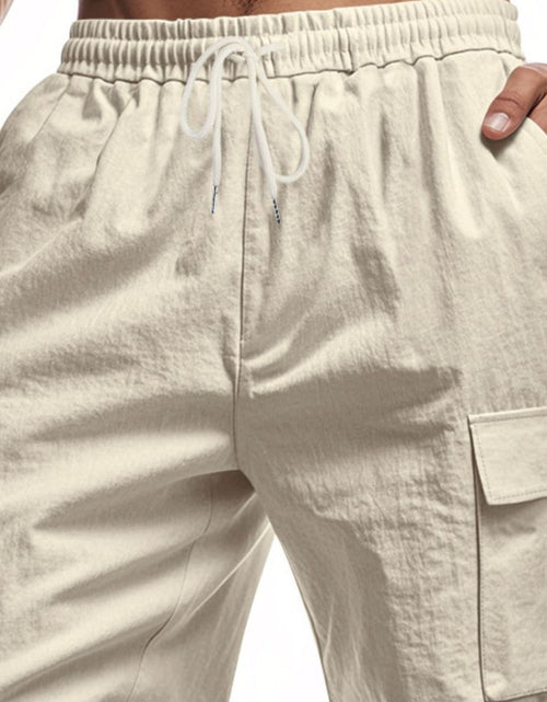 Load image into Gallery viewer, Men's Full Size Drawstring Shorts with Cargo Pockets Plus Size
