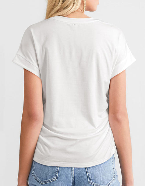 Load image into Gallery viewer, Ruched Round Neck Short Sleeve T-Shirt
