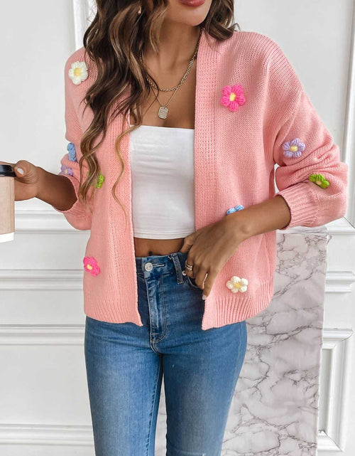 Load image into Gallery viewer, Floral Long Sleeve Open Front Cardigan
