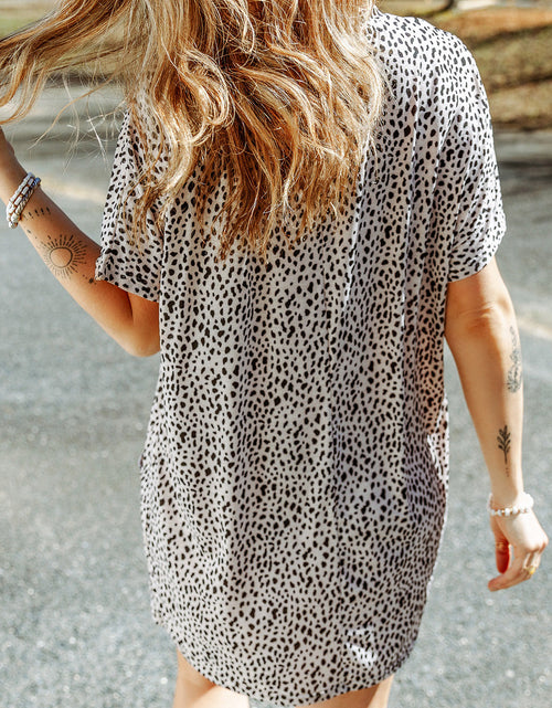 Load image into Gallery viewer, Animal Print Round Neck Tunic Tee with Pockets
