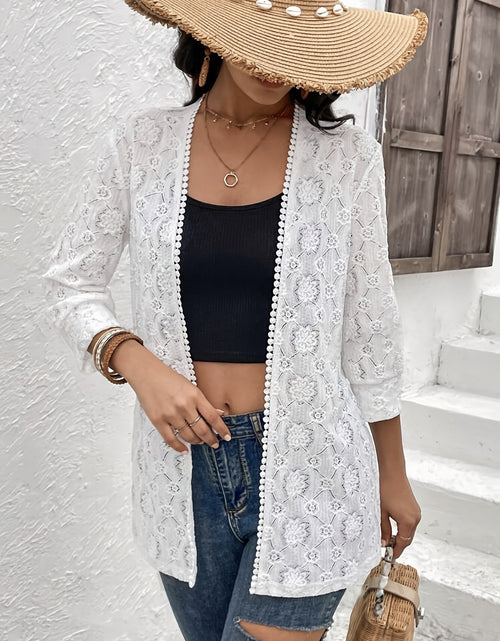 Load image into Gallery viewer, Lace Open Front Cover Up
