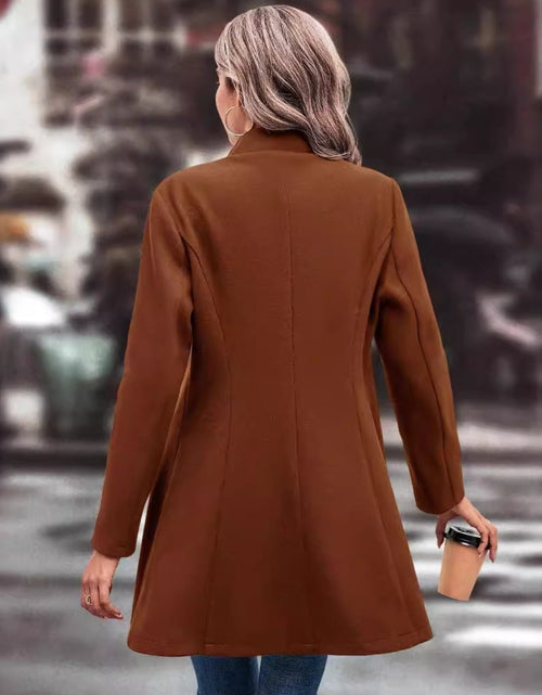 Load image into Gallery viewer, Collared Neck Long Sleeve Longline Coat
