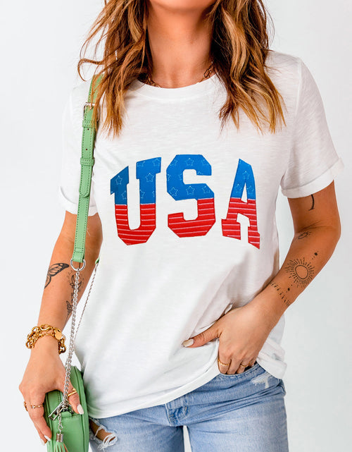 Load image into Gallery viewer, USA Round Neck Short Sleeve T-Shirt
