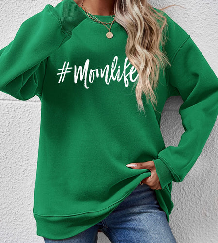 Letter Graphic Round Neck Sweatshirt