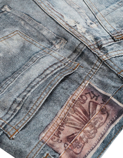 Load image into Gallery viewer, Men's Washed Button Fly Straight Jeans
