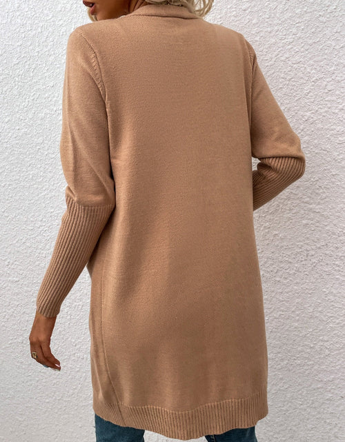 Load image into Gallery viewer, Open Front Long Sleeve Cardigan with Pockets
