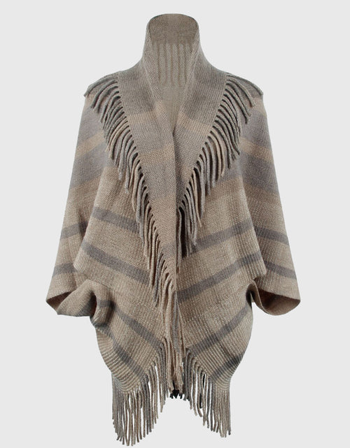 Load image into Gallery viewer, Fringe Detail Open Front Poncho
