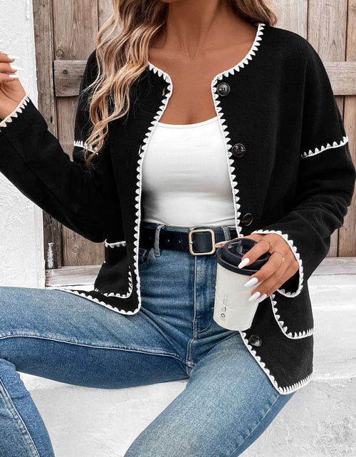 Load image into Gallery viewer, Perfee Pocketed Contrast Button Up Jacket
