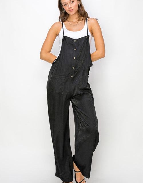 Load image into Gallery viewer, HYFVE Half Button Sleeveless Straight Jumpsuit
