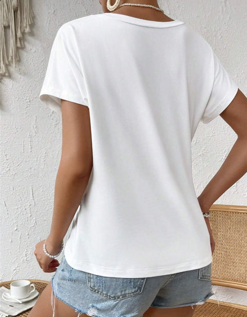 Load image into Gallery viewer, Asymmetric Hem Round Neck T-Shirt
