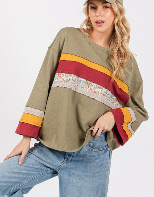 Load image into Gallery viewer, SAGE + FIG French Terry Color Block T-Shirt
