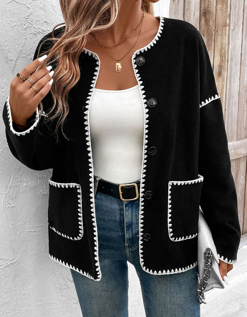 Load image into Gallery viewer, Perfee Pocketed Contrast Button Up Jacket

